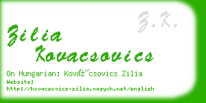 zilia kovacsovics business card